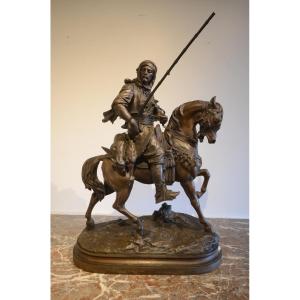 Emile-coriolan-hippolyte Guillemin And Alfred Barye: Arab Horseman. Nineteenth Century.