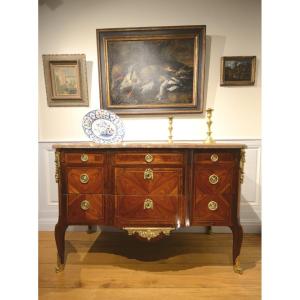 Jean Lapie (master Craftsman In 1762). Transition-period Chest Of Drawers With Stepped Sides.