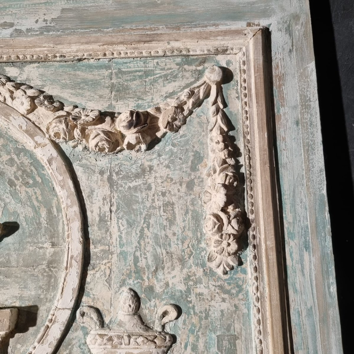 Important Louis XVI Style Boiserie Trumeau In Carved And Patinated Wood-photo-4