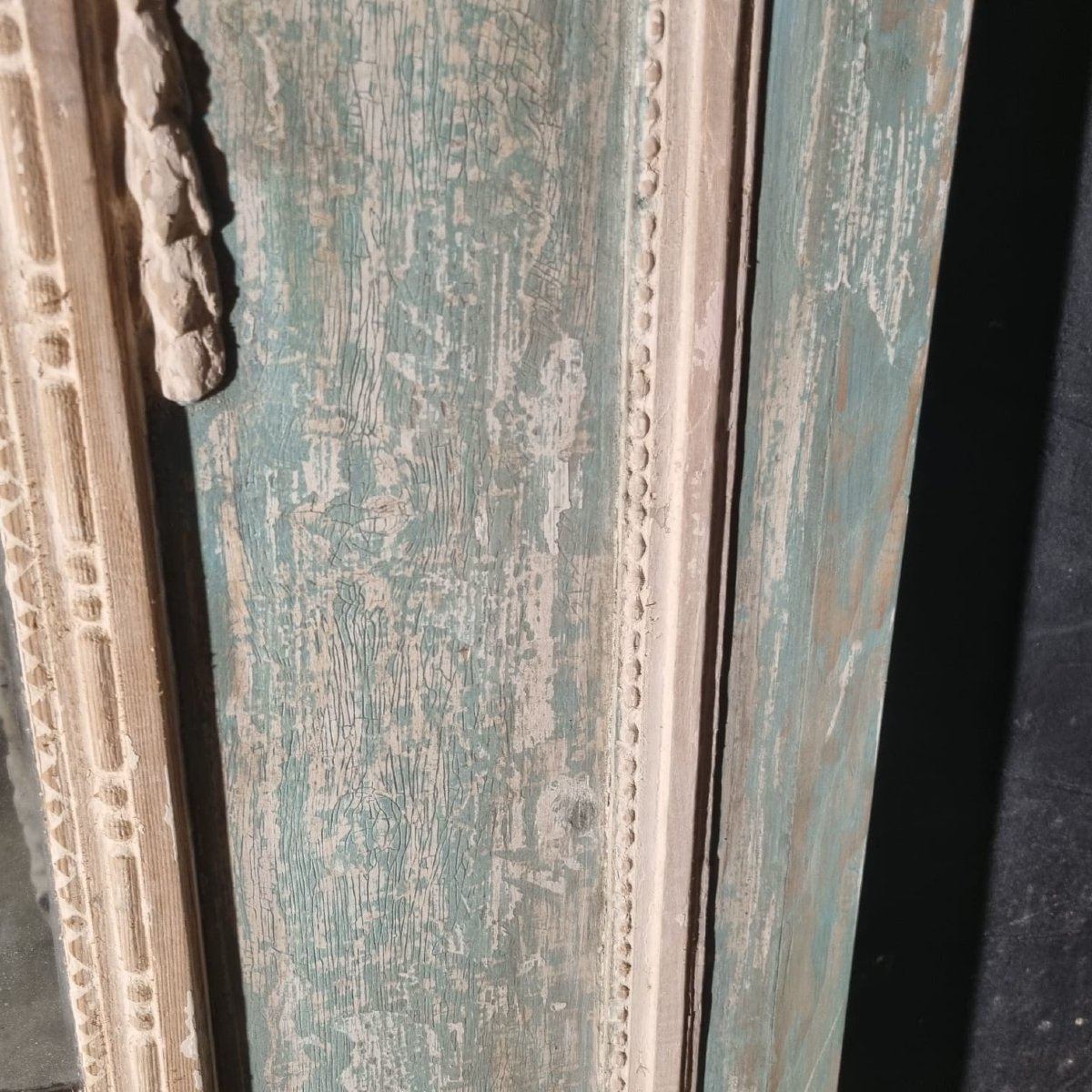 Important trumeau de boiserie de style Louis XVI en bois sculpté et patiné-photo-2