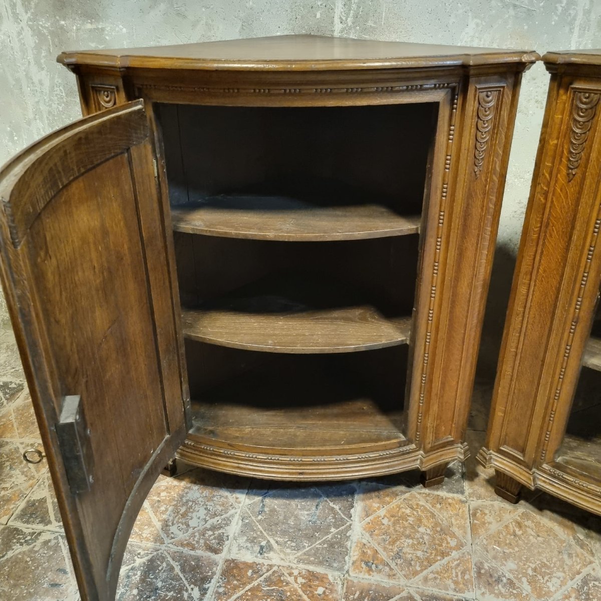 Pair Of Louis XVI Style Corner Cupboards-photo-4