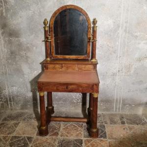 Coiffeuse Empire en placage d'acajou