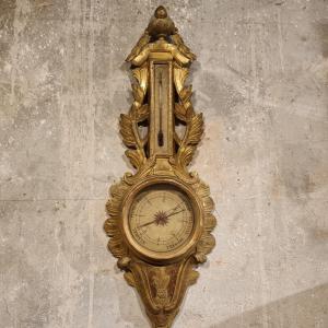 Louis XV Style Barometer In Giltwood