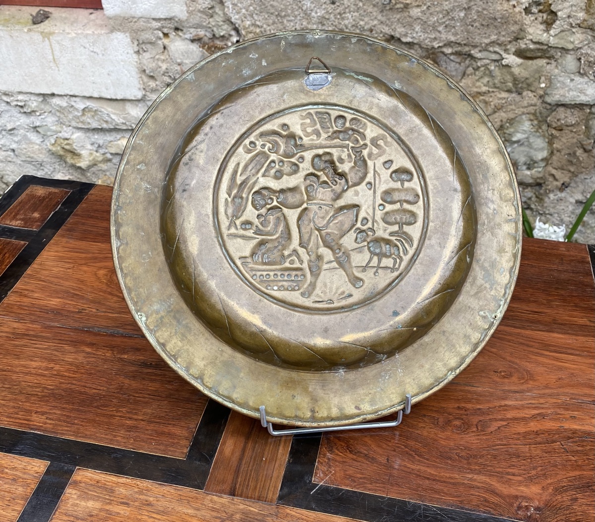 Offering Plate: The Sacrifice Of Isaac, Nuremberg, 16th Century-photo-2