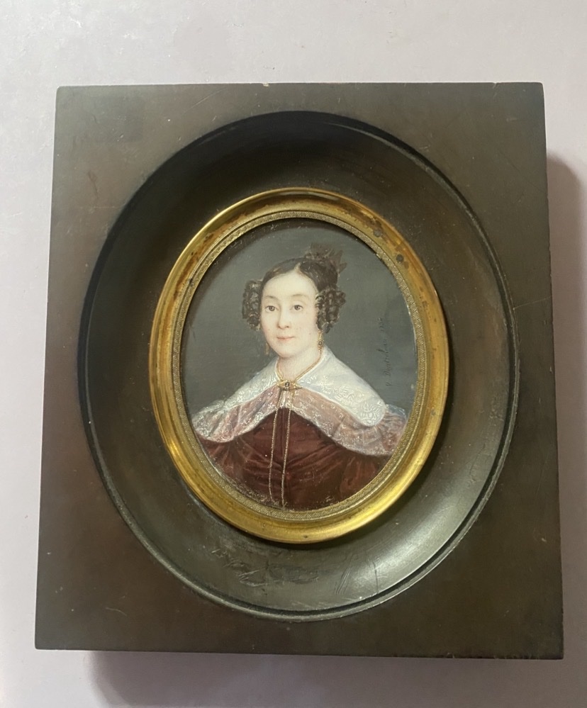Signed Miniature Portrait By Valentin-louis Doutreleau, 1834, 19th Century-photo-2