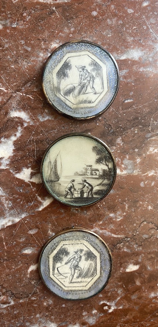 18th-century Buttons With Miniatures