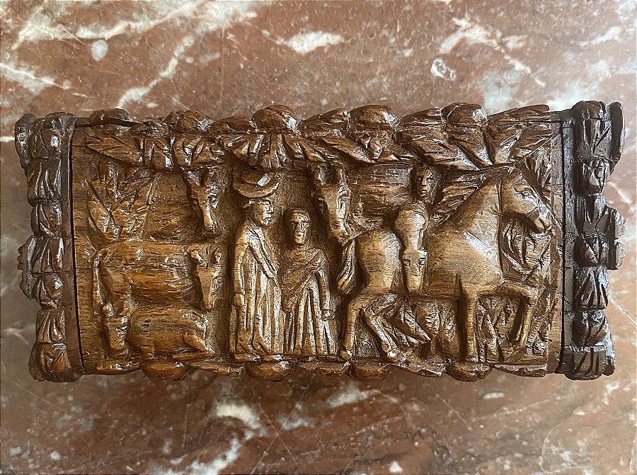 Large Convict's Snuffbox Made Of Rosewood And Corozo, Early 19th Century-photo-2