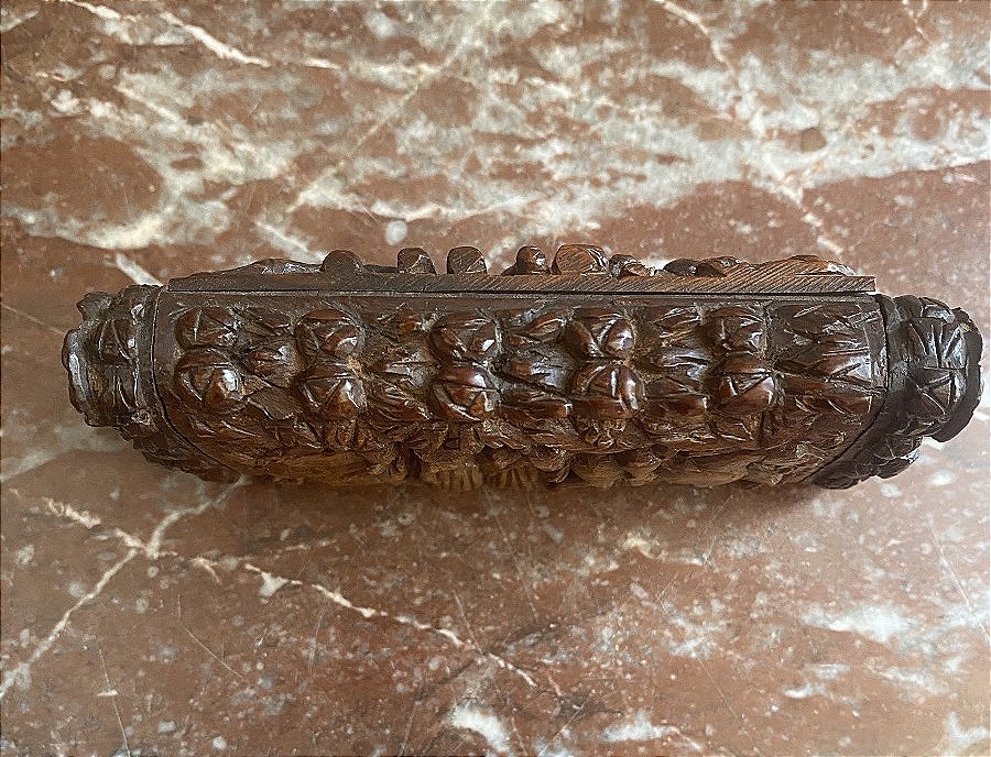 Large Convict's Snuffbox Made Of Rosewood And Corozo, Early 19th Century-photo-3