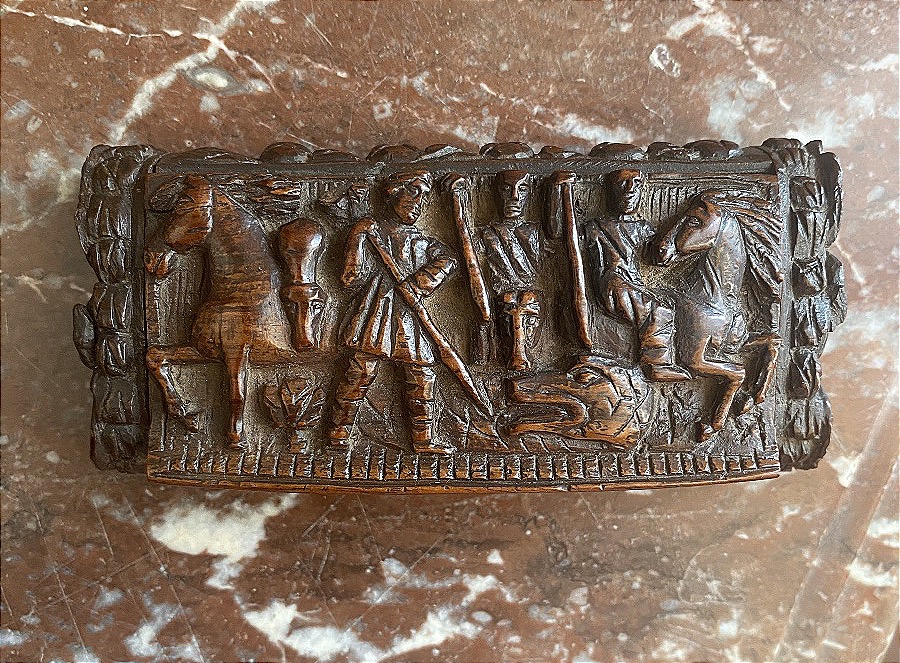 Large Convict's Snuffbox Made Of Rosewood And Corozo, Early 19th Century