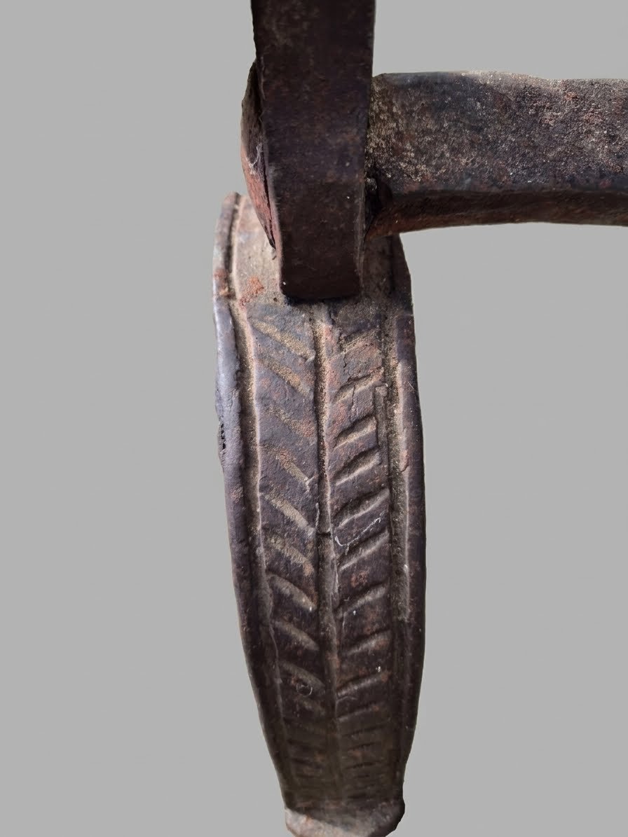 Large Pair Of Wrought-iron Andirons From The Early 17th Century, Dated 1612-photo-4