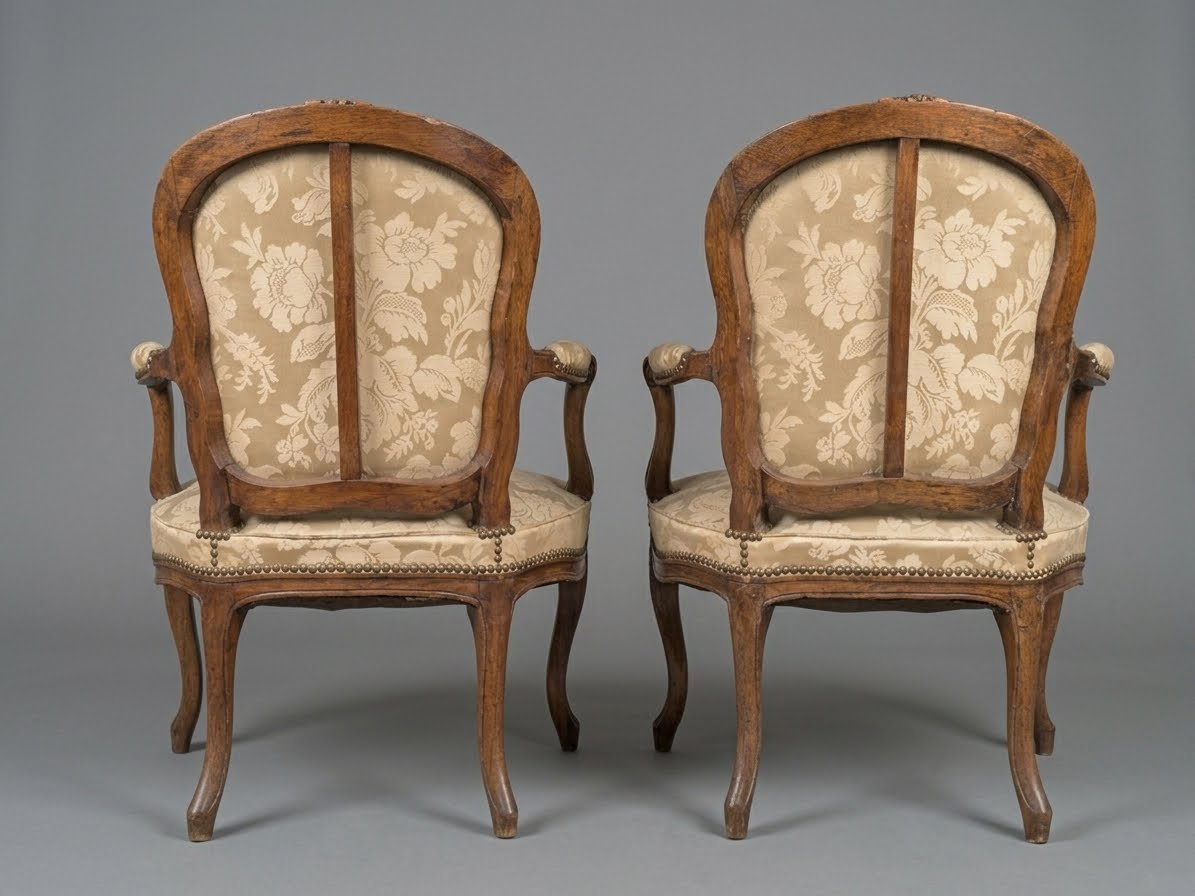 Pair Of Louis XV-era Cabriolet Armchairs – 18th-century Parisian Craftsmanship-photo-4