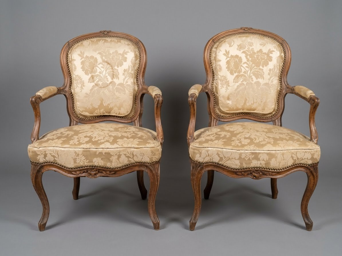 Pair Of Louis XV-era Cabriolet Armchairs – 18th-century Parisian Craftsmanship