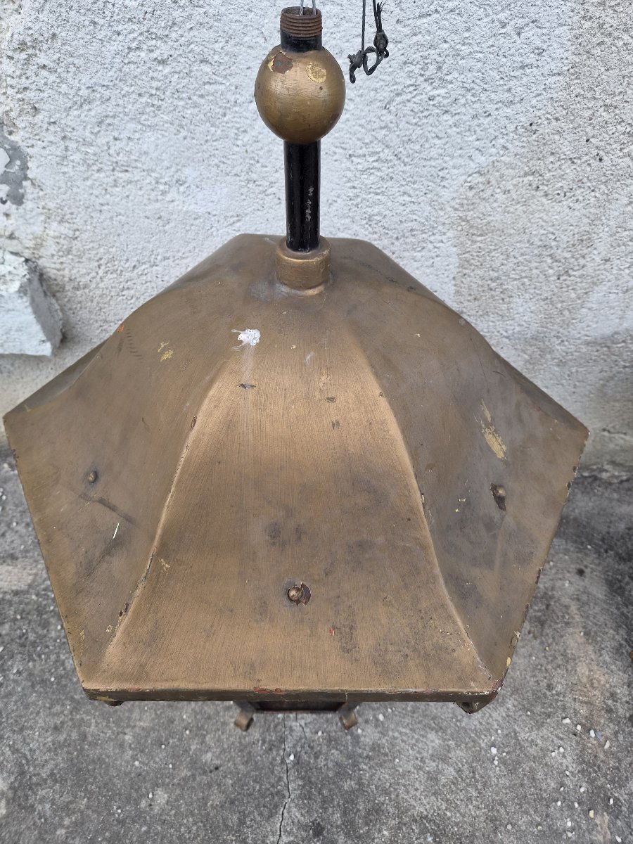 Important Pair Of Large Riveted Iron Castle Lanterns – Circa 1900-photo-4