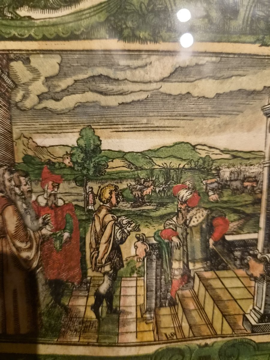 Rare Illuminated 16th-century Engraving – Virgil Solis (1514–1562)-photo-4