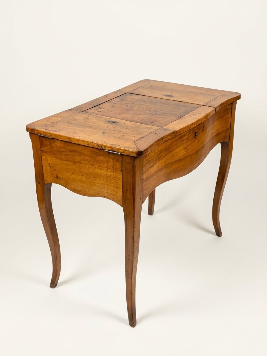 Louis XV-era Dressing Table Or Powder Table In Solid Walnut – 18th Century-photo-2