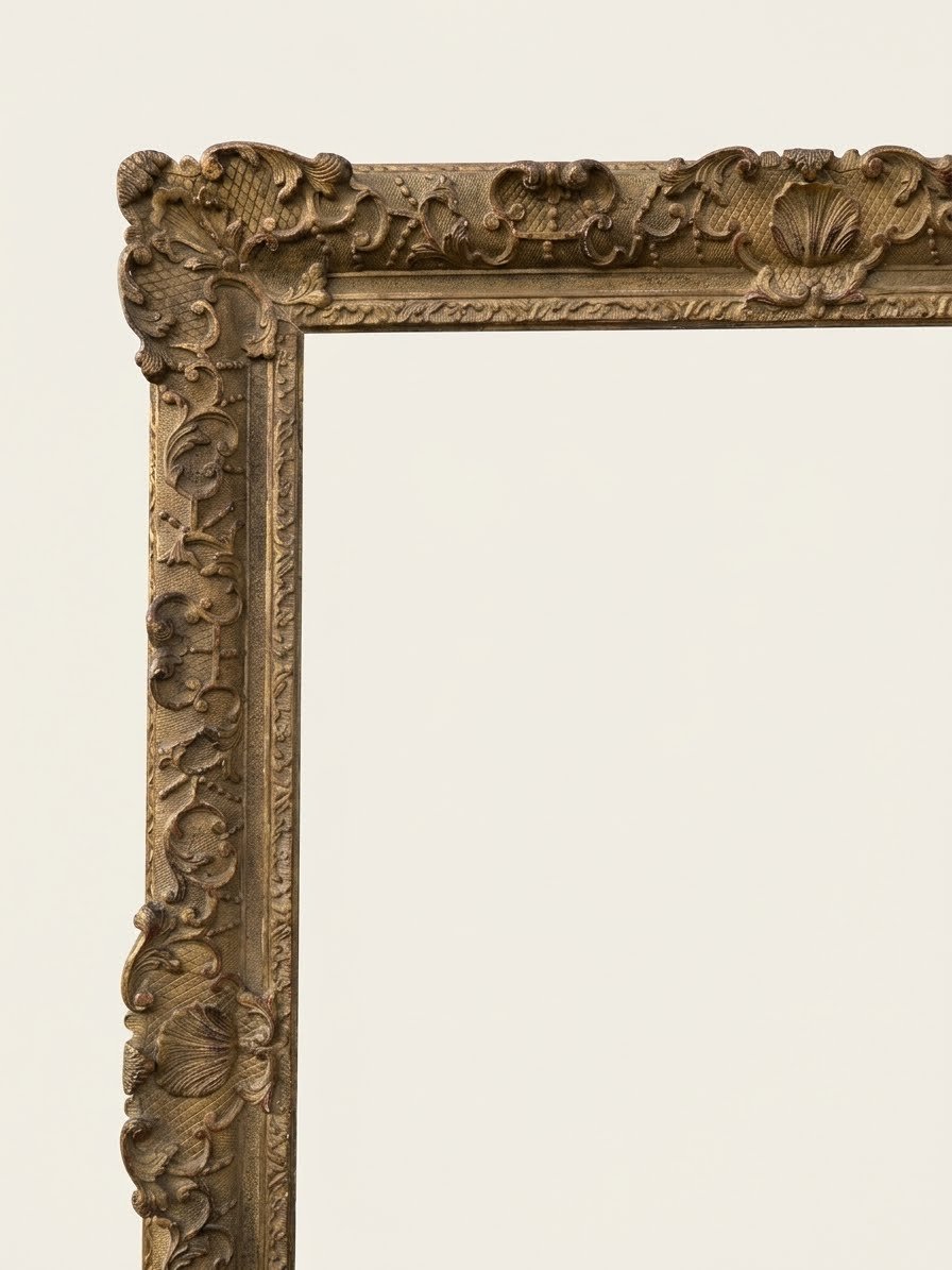 Large Louis XIV/regency-style Frame In Gilded Stucco – Napoleon III Period – 105 X 85 Cm -photo-3