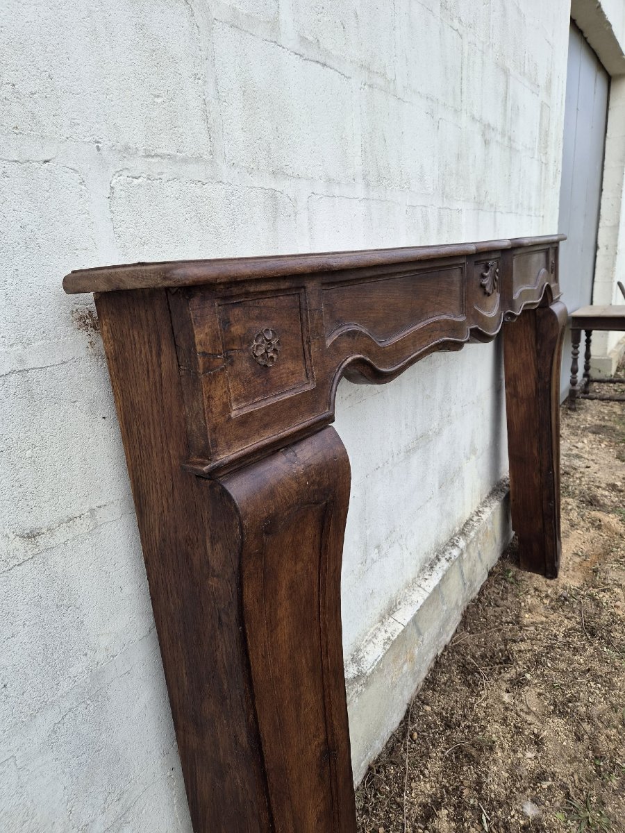 Large 18th-century Fireplace – Regency Style, Made Of Oak-photo-2
