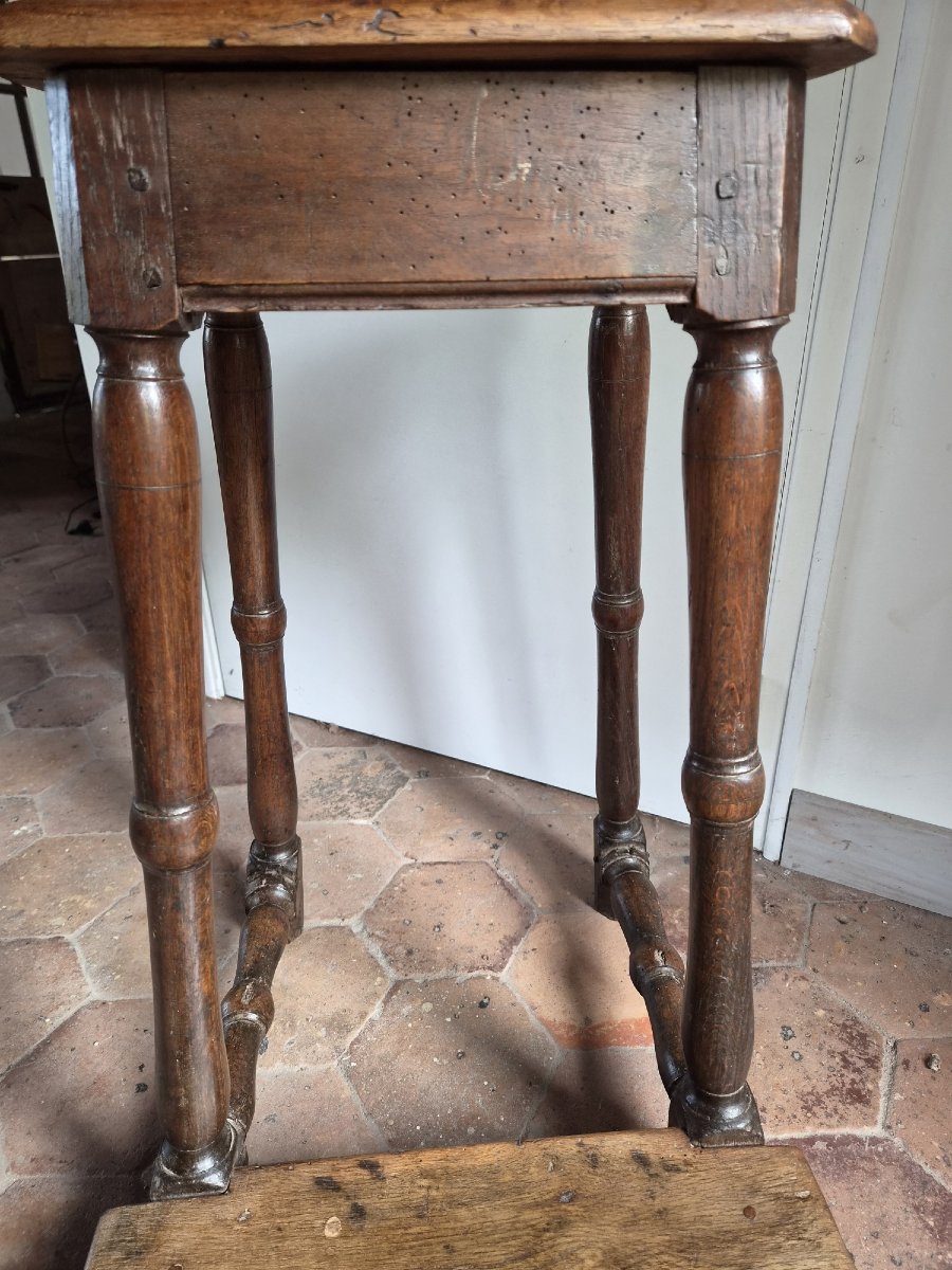 18th-century Cantor's Stool Made Of Solid Oak, -photo-2