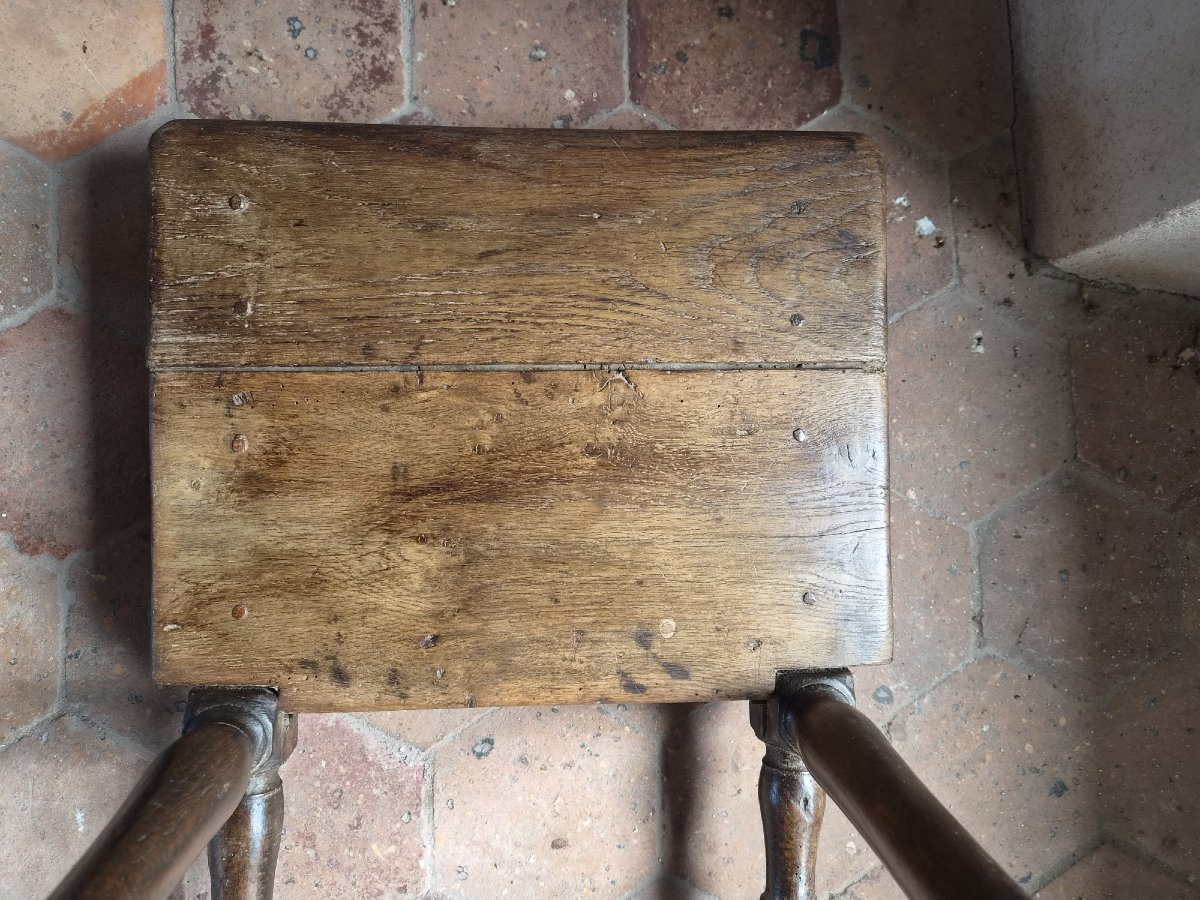18th-century Cantor's Stool Made Of Solid Oak, -photo-1