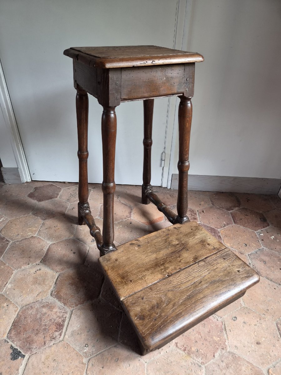 18th-century Cantor's Stool Made Of Solid Oak, 