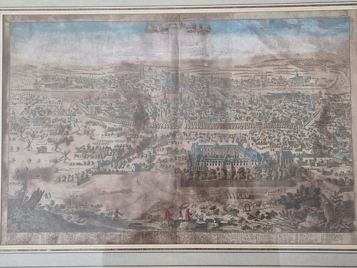 Gravure XVIIIe - "Paris, Ville Capitale de France" par Antoine Aveline, c. 1718-photo-1