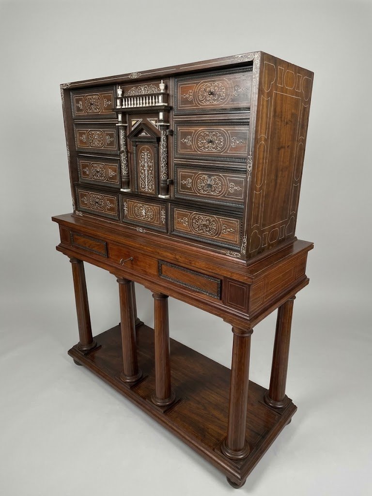 Cabinet en Palissandre et Incrustations d'Os – Italie du Nord, XVIIe Siècle-photo-3