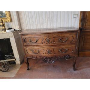 Commode Provençale en Noyer à Traverse Ajourée, XVIIIe Siècle