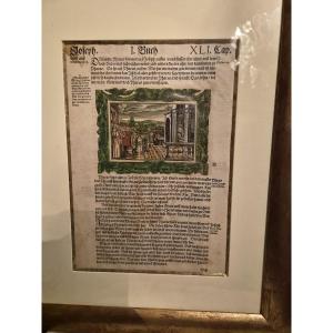 Rare Illuminated 16th-century Engraving – Virgil Solis (1514–1562)