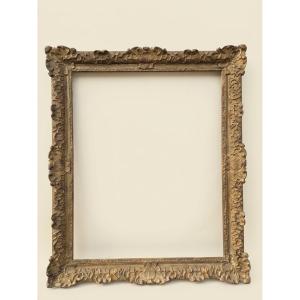 Grand cadre de style Louis XIV / Régence en stuc doré – Époque Napoléon III - 105 x 85 cm