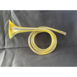 Cor de Chasse de conscrit en verre soufflé XIXe