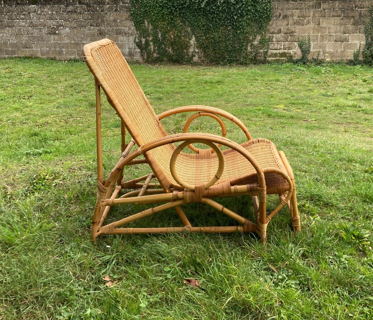 Bamboo And Rattan Lounge Chair 1960-photo-2