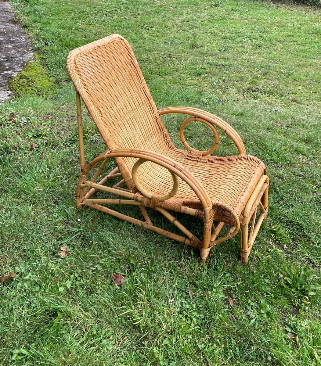 Bamboo And Rattan Lounge Chair 1960-photo-3
