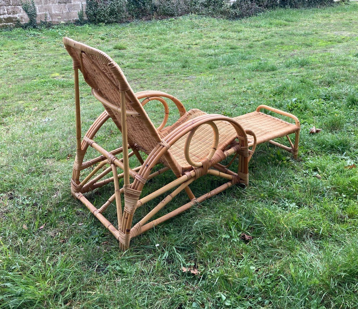 Bamboo And Rattan Lounge Chair 1960-photo-4