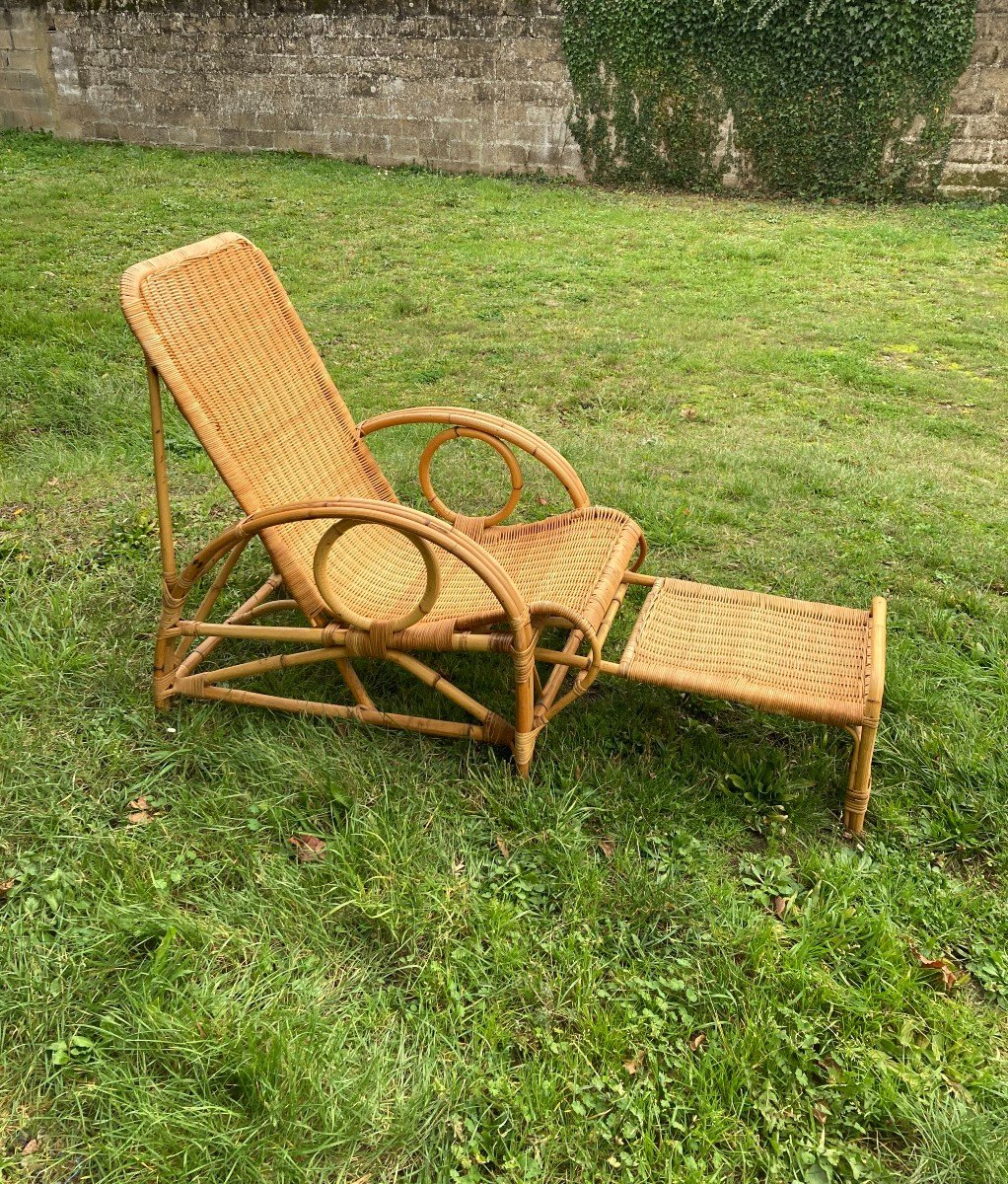 Bamboo And Rattan Lounge Chair 1960