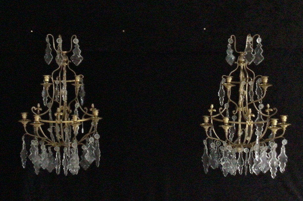 Important Pairs Of 19th Century Sconces.-photo-2