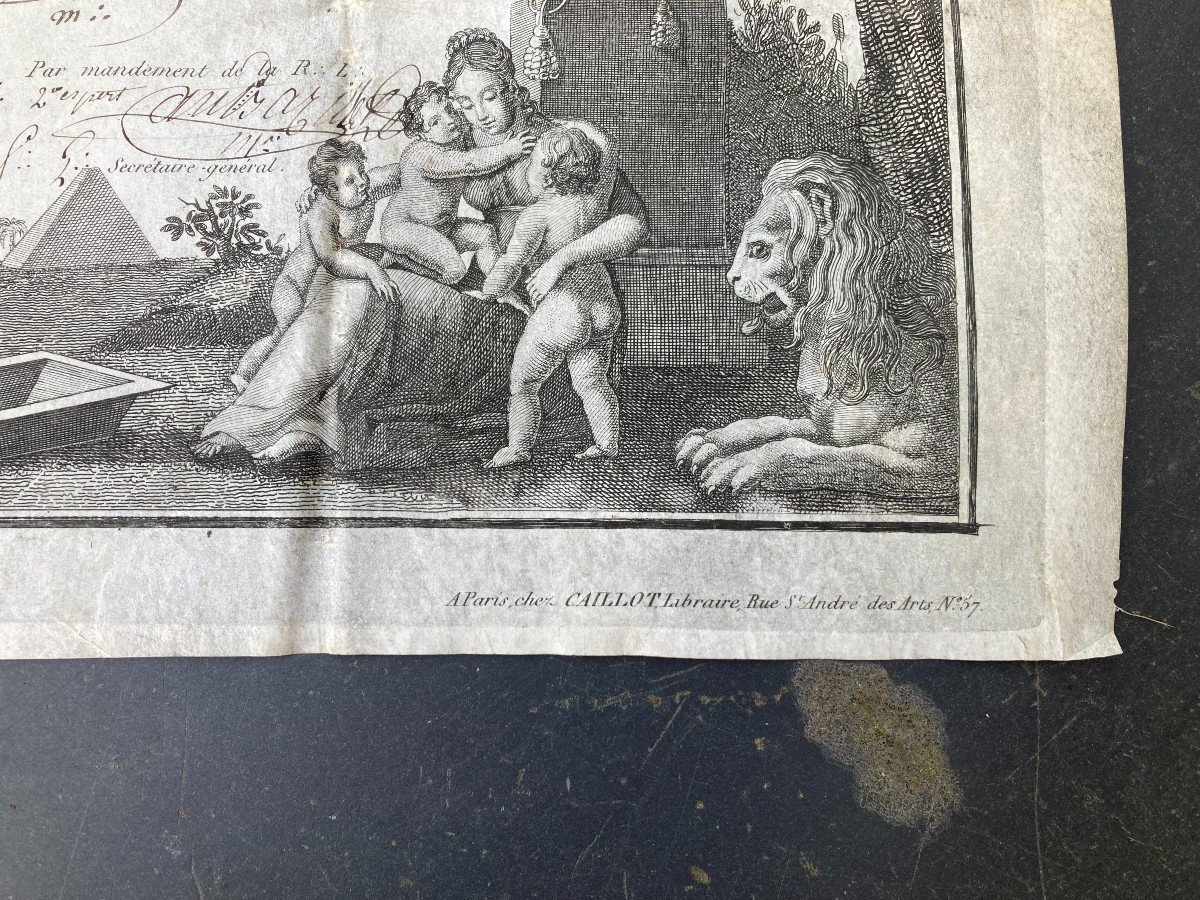 Franc-maçonnerie / Diplôme De Maitre Grand Orient De France 1820-photo-3