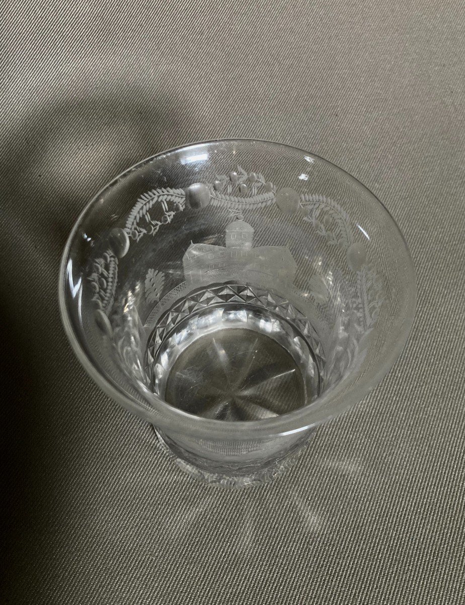 Flared Goblet In Cut And Engraved Crystal - Charles X.-photo-6