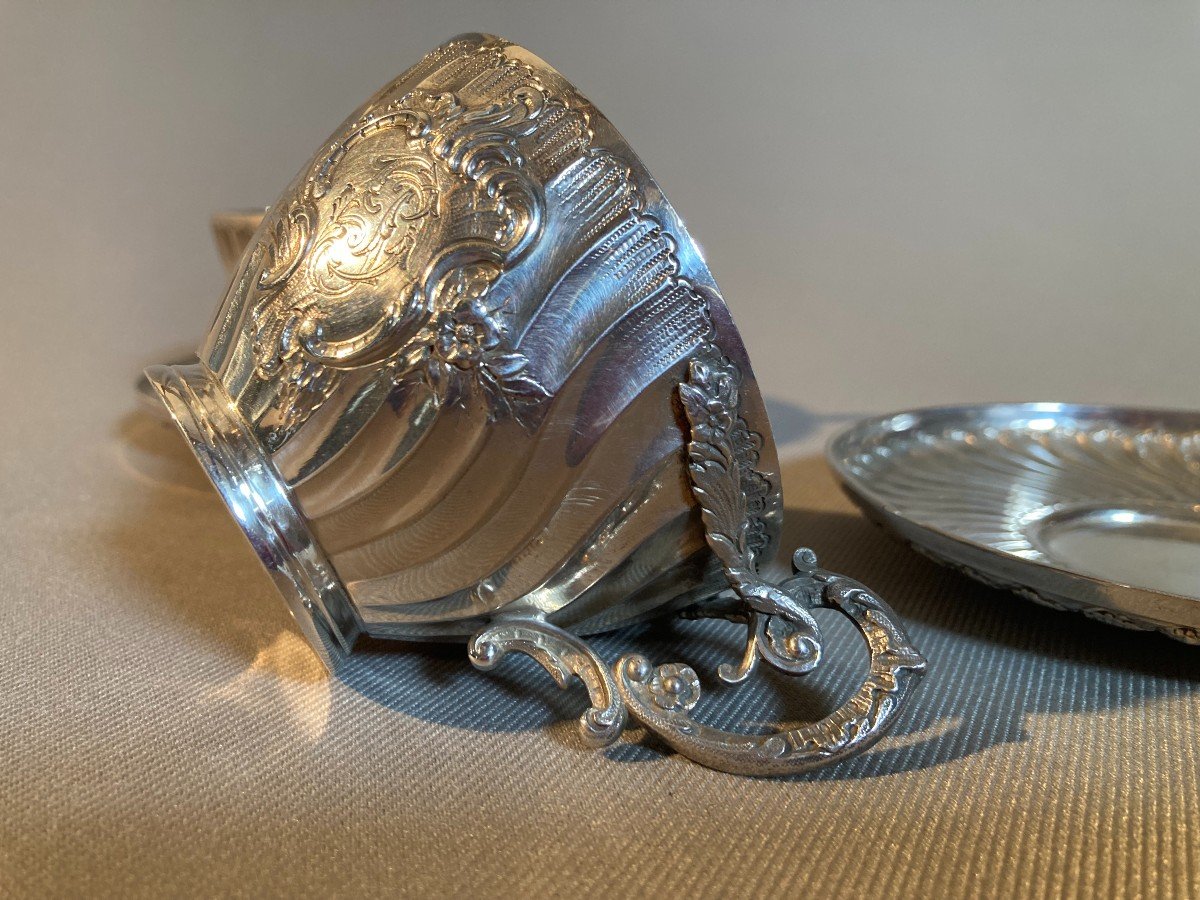 Pair Of Silver Cups / Alphonse Debain 1883-1911