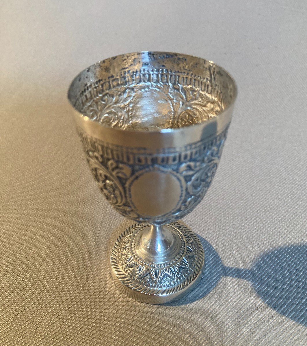 Egg Cup In Cast Silver / Orient-photo-2