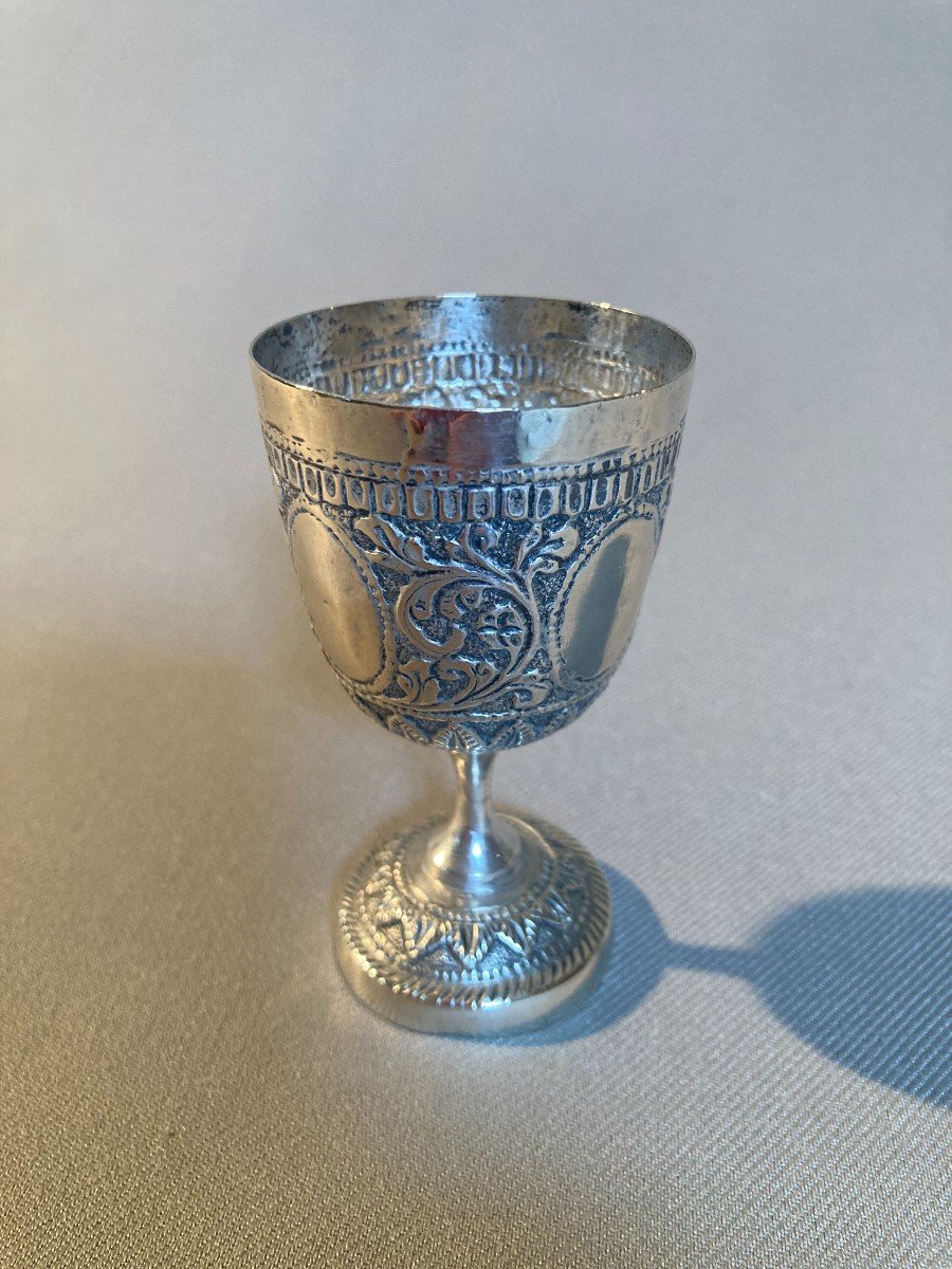 Egg Cup In Cast Silver / Orient-photo-3