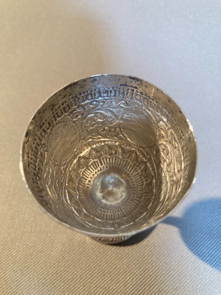 Egg Cup In Cast Silver / Orient-photo-4