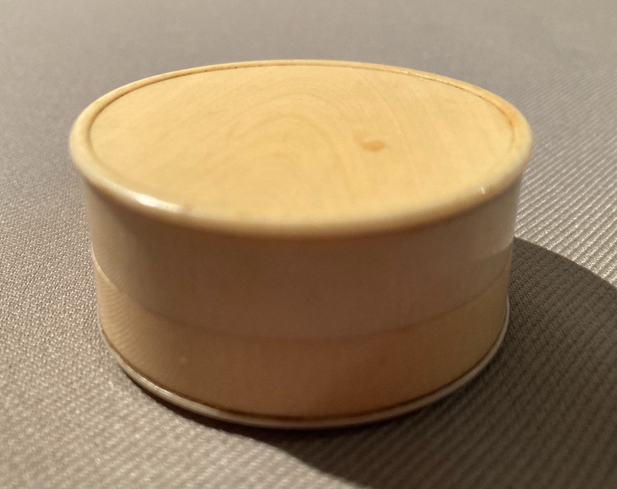 Small Ivory Box / Miniature Fixed Under Glass-photo-1