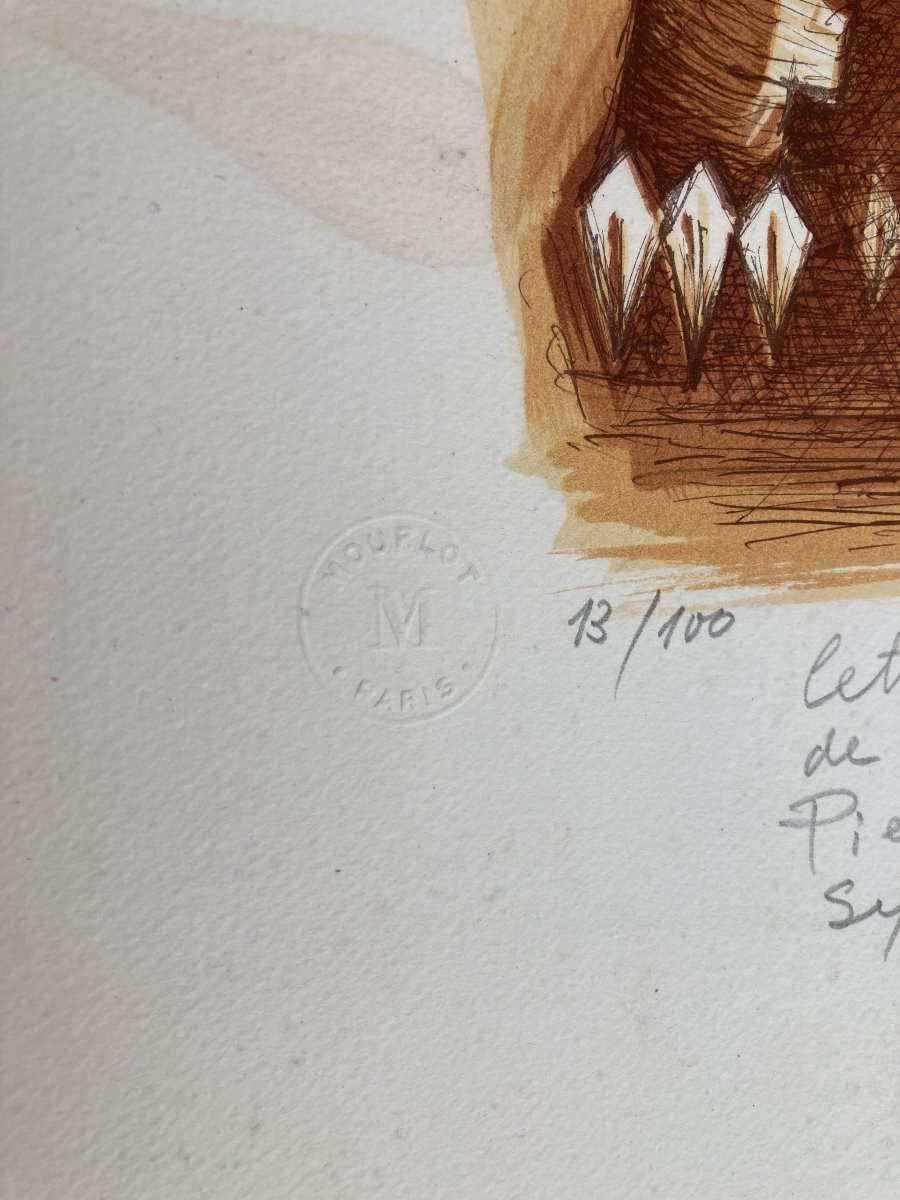 Boyan Rainov (1921-2005) - Lithograph - Mourlot Stamp.-photo-2