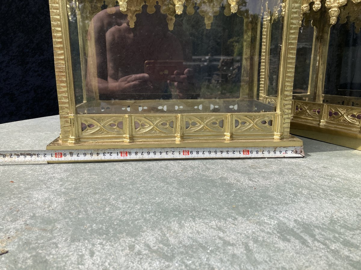 Ch&acirc;sses reliquaire en bronze dor&eacute; -photo-3