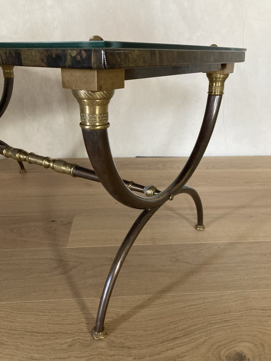 Neoclassical Style Metal And Bronze Coffee Table -photo-4