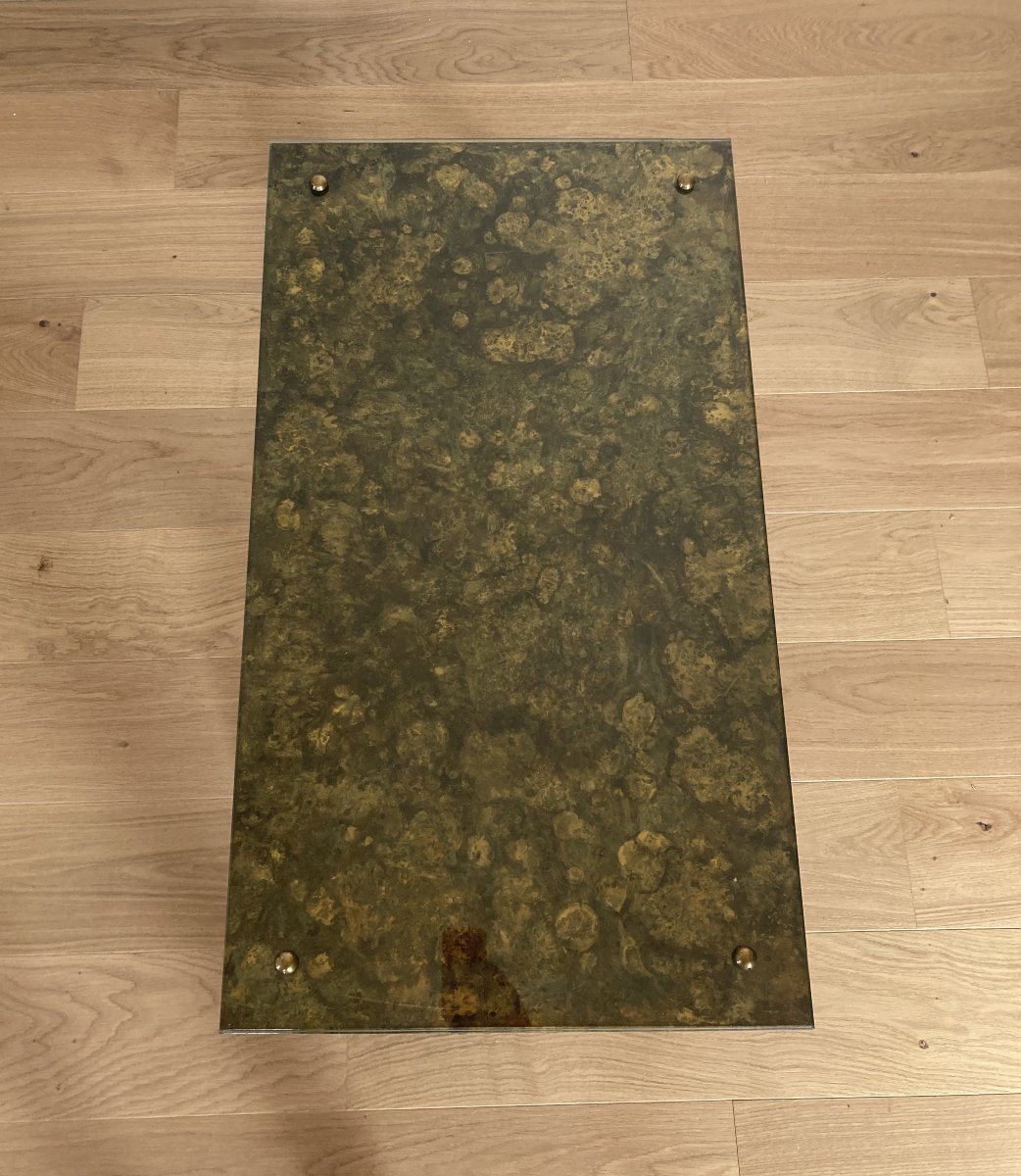 Neoclassical Style Metal And Bronze Coffee Table -photo-7