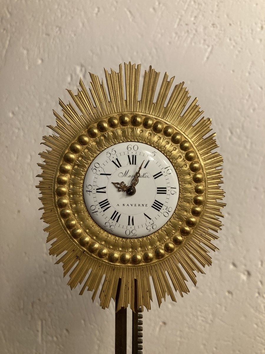 Rack Clock Signed "mosbrucker à Savernes" Circa 1770.-photo-6