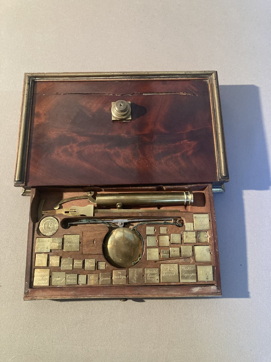 Late 18th Century Coin Weighing Scale On A Disengageable Column.-photo-8