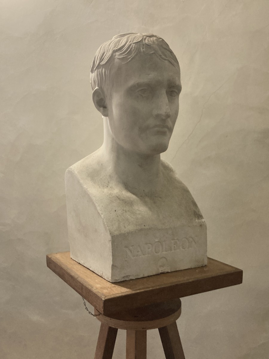 Bust Of Napoleon I In The Style Of Hermes, After Antoine-denis Chaudet, Plaster.-photo-3