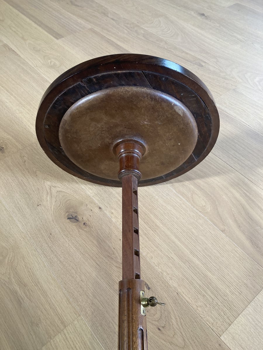 Mahogany Side Table With Adjustable Legs-photo-4